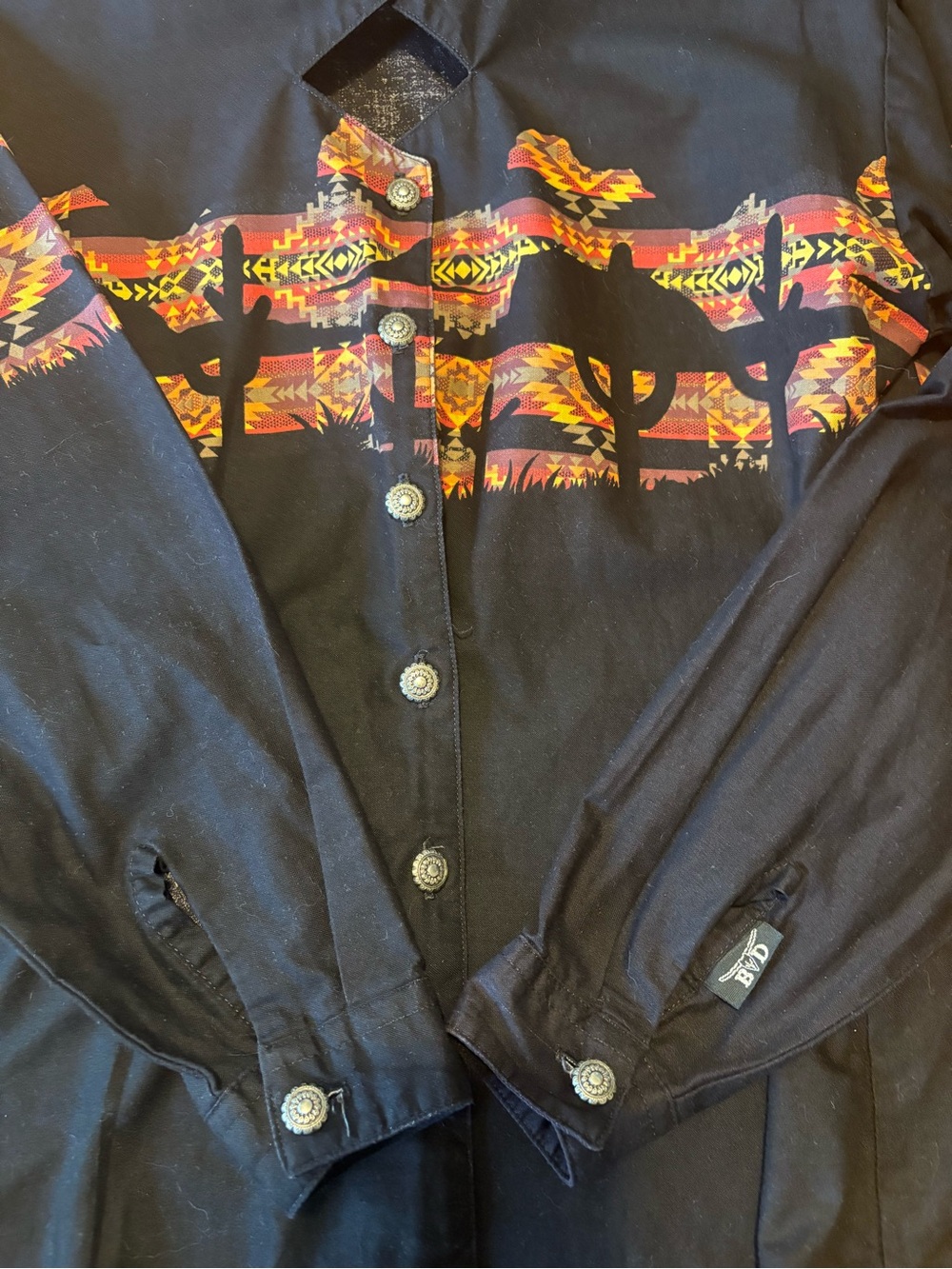 Vintage Brooks & Dunn Pendleton Style Southwestern Aztec Snap Button Shirt Small - Picture 5 of 7